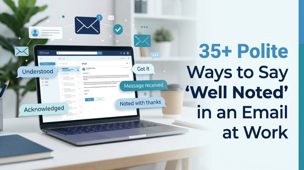 Other ways to say well noted in an email at work
