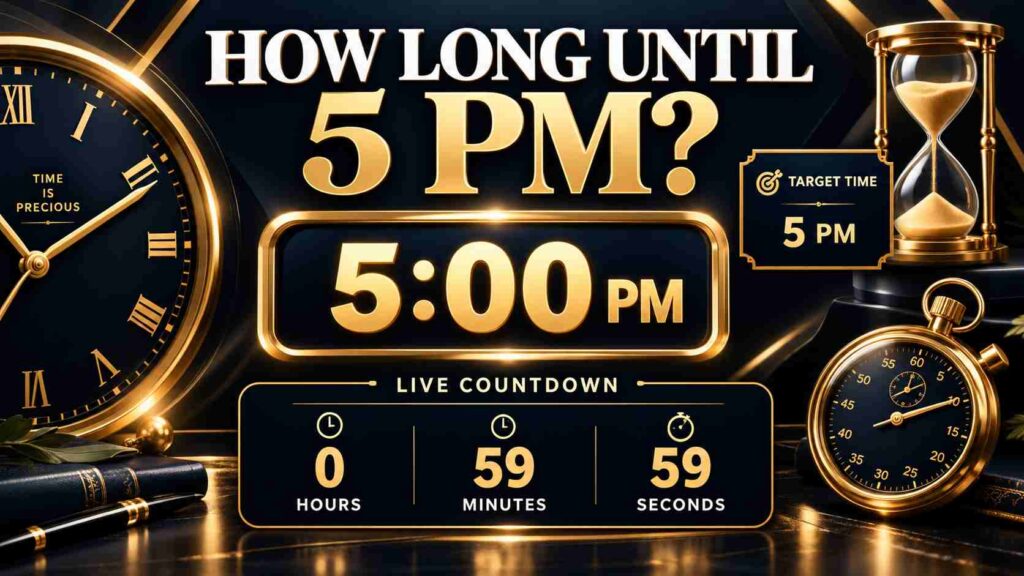How Long Until 5 PM? Find Out With a Live Countdown